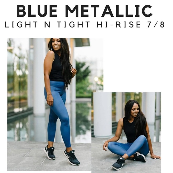 Ziya Active Metallic blue leggings - Picture 1 of 3